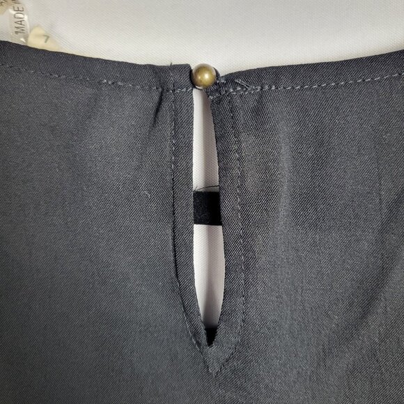 Entro Lace Sleeve Top Blouse Women's Large Black Pullover Boho Peasant Oversized - Picture 7 of 7